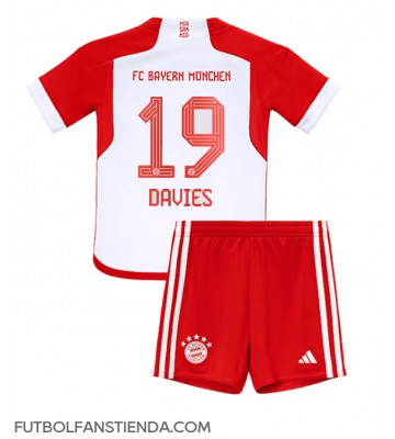 Bayern Munich Alphonso Davies #19 Primera Equipación Niños 2023-24 Manga Corta (+ Pantalones cortos)